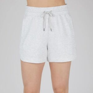 YOGALICIOUS Heather Light Gray Scuba Monaco Short Active Lounge Soft Shorts Sz S